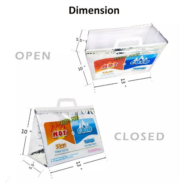 30lbs Hot And Cold Insulated Bags , Aluminum Foil Takeaway Carrier Bags