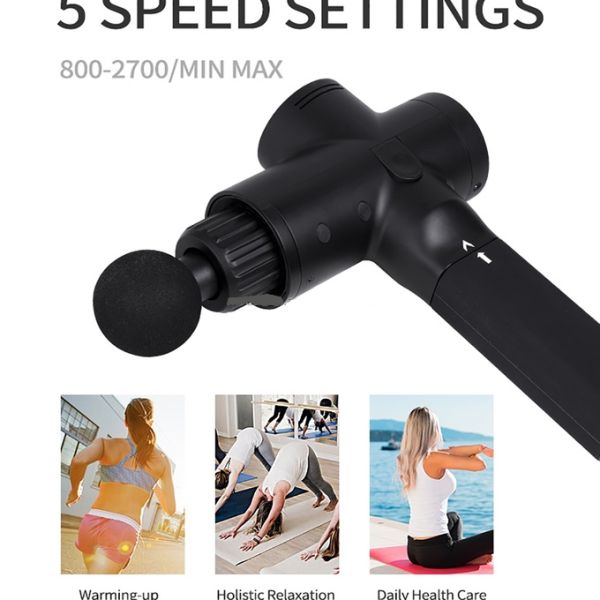 Handheld Fascia Muscle Massage Gun Body Massage Deep Tissue for Athletes 6 Speeds Levels