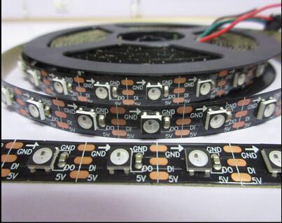 Black PCB with black ws2812b led chip 30leds 60leds 72leds 144leds WS2812B LED Strip (4PIN) similar to SK6812