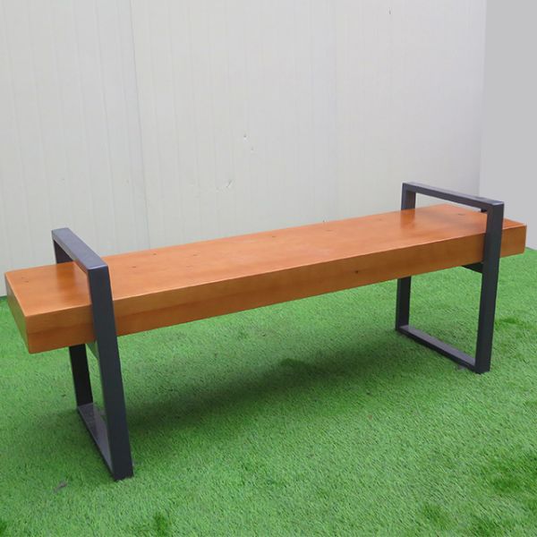 Patio Outdoor Metal Wood BENCHES Outdoor Furniture Moden Long Bench chair with FREE Customized service