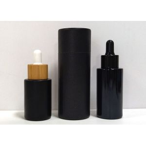 Empty Paper Tube Cosmetic Packaging Glass Dropper Bottles Black 2oz