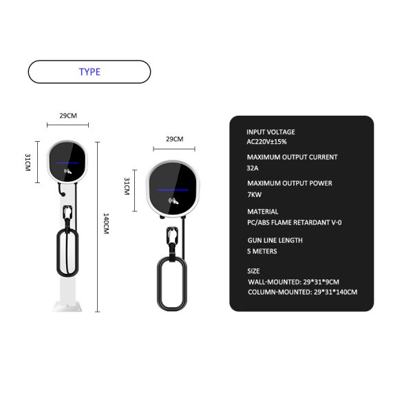 High Speed EV Rapid Charging Stations Charger 32A 60 Amp