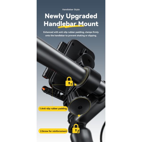 Essager ES-ZJ33 Universal 360 Adjustable Bicycle Bike Motorcycle Phone Holder With Handle and Rearview Mirror Style