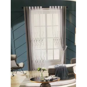 Hollowed White Cotton Lace Embroidery Muslin Curtains Blackout Window Hotels