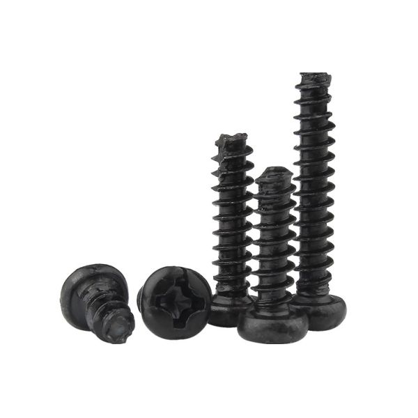 Black Zinc Plated Stainless Steel Self Tapping Metal Screws Round Head For Metal