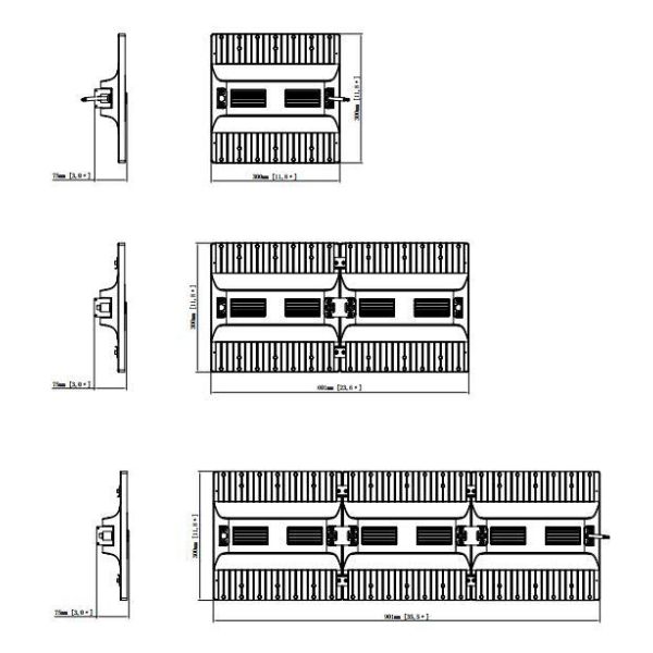 300W Linear High Bay Lights 190LM/W IP66 Waterproof Rectangle High Bay Light Fixture