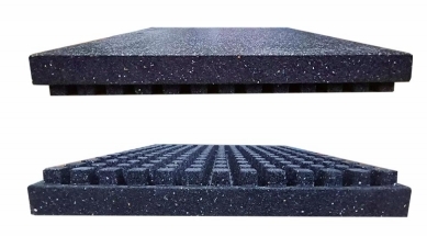 61x61x6cm Recycled Rubber Gym Mat with 2-Year Warranty
