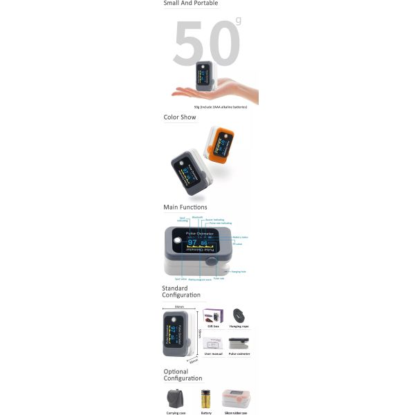 OEM Digital Fingertip Oximeter Medical Oximeter Blood Oxygen Finger Spo2 Monitor