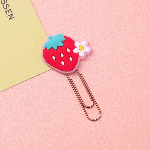 Cute Cartoon Silicone Bookmarks with Colorful Paperclips for Kids School Teacher Office Supply