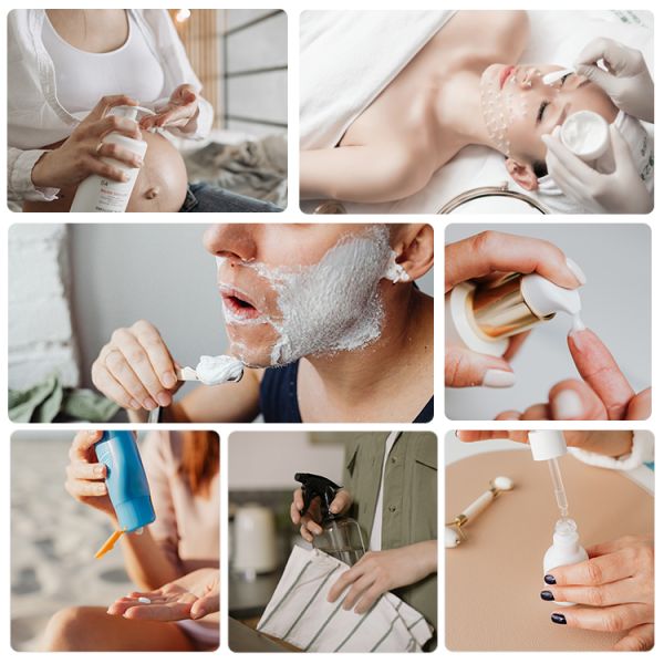 Luxury Glass Cosmetic Packaging Bottle Skincare Set Matt Green 30ml 100ml 125ml 50g