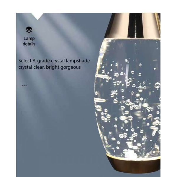 Crystal Light Rotating Staircase Perfume Bottle-Shaped Stair Light For Duplex Living Rooms