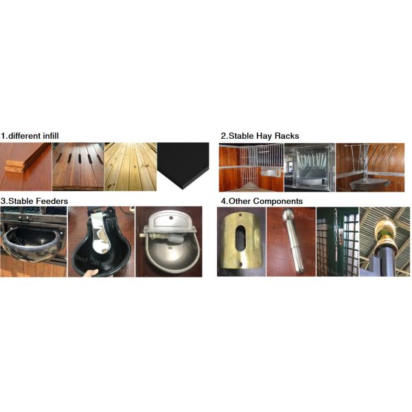 Various horse stable front panel design options