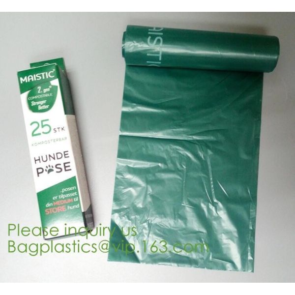 64 Gallon compostable trash bag biodegradable garbage bag, 0.9 Mil, 47"W x 60"H,cornstarch made 100% eco friendly direct