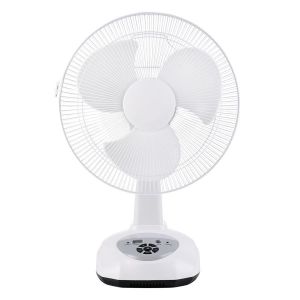 China 12 Inch AC DC Rechargeable Fan Table Fan With LED Light Mobile Phone Charge on sale
