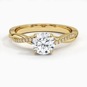 Quality Petite Twisted Vine Diamond Engagement Ring In 9k Yellow Gold for sale
