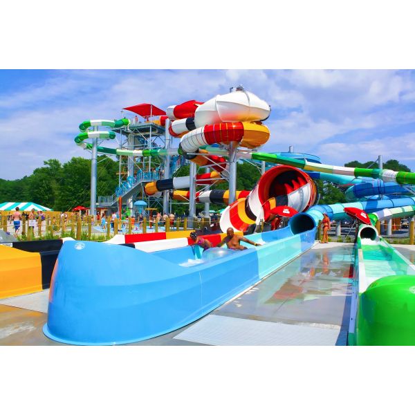 Outdoor Water Playground Game Fiberglass Slide For Swimming Pool