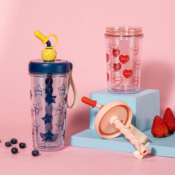 400ml Leakproof Drinking Water Bottle With Straw Bpa Free