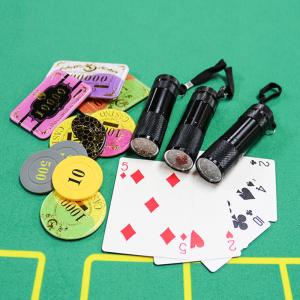 China Black Mini Portable Lanyard Code Inspection Lamp Texas Holde’M Poker Chip Coin Plastic Sheet UV Anti-Counterfeiting Mark on sale