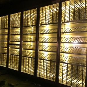 Modern Living Room Metal Wine Cabinet Stainless Steel With Glass