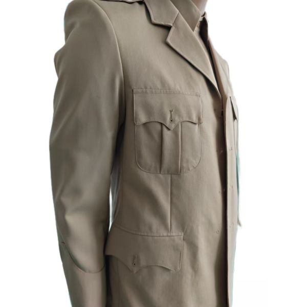 Premium Military Dress Uniform Set in Khaki Jacket Long Sleeve Shirt Straight Leg Trousers 45 Wool Blend Ceremonial Uniform