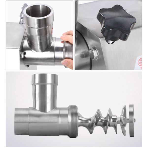 150KG/h Food Processing Equipments Electric Half Stainless Steel Meat Grinder With Sausage Tube