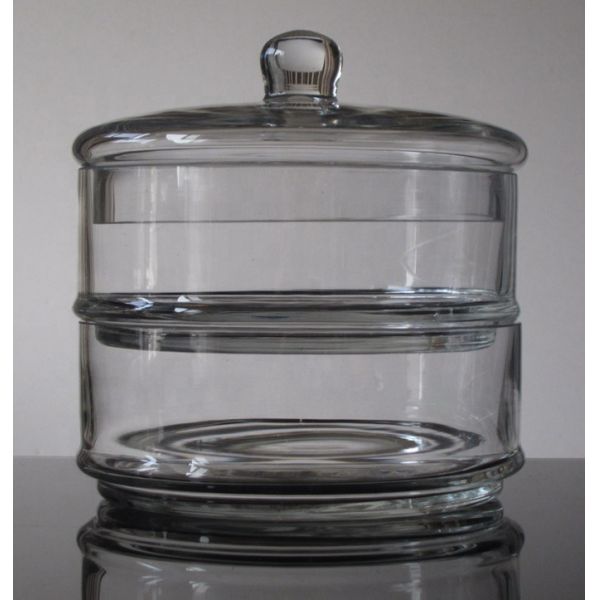 Handblown 3 Layer Stackable Storage Jars With Lids