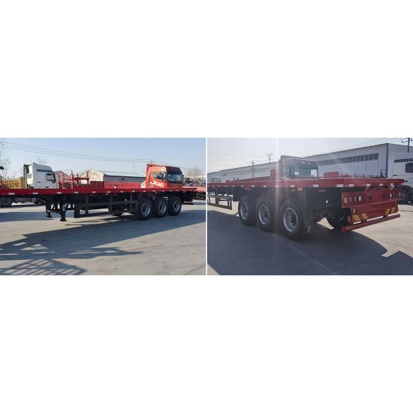 Container Flatbed Semi Trailer Truck 3 Axle 20FT 40FT 60FT 50FT