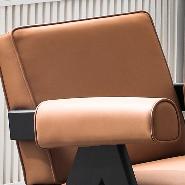 Living Room Designer Single Leather Armchair Brown With Sponge Filling