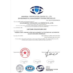 Guangdong  Yonglong Aluminum Co., Ltd.  Certifications