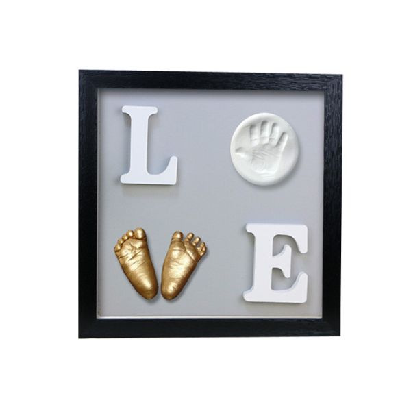 Customized Baby Keepsake Box , Hand And Foot Prints Frame For Baby Anniversary Gift