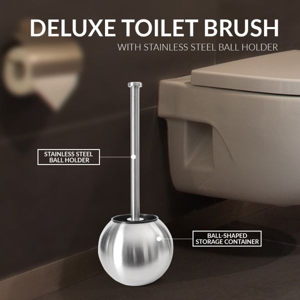 Round Toilet Brush And Holder Morden Free Standing Clean Tool Customized Logo
