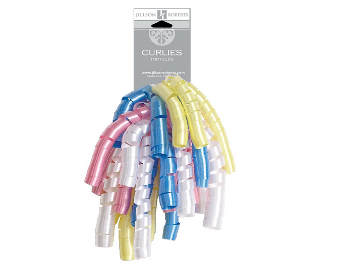 Self - Adhesive Curling Ribbon Bow , Jewel - Tone Mix , 12 - Count 1/ 4 inch width