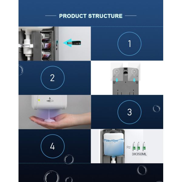 800ML Touchless Automatic Hand Wash Dispenser Wall Mounted