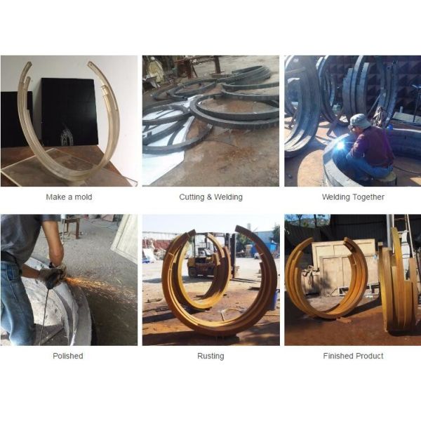 Beach Decoration Corten Steel Sculpture Rusted Metal Garden Sculptures