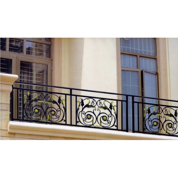 Courtyard Wrought Iron Decorative Fence Panels , Wrought Iron Railing