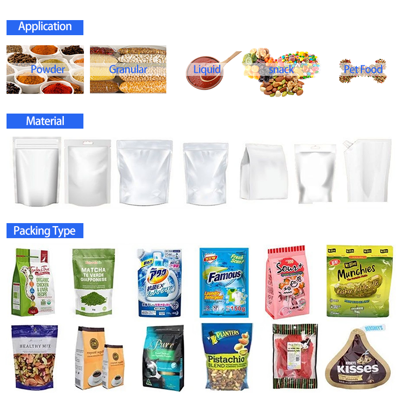 Fully Automatic Doypack Packaging Machine 10-80bags/min With PLC Automatic Operating System