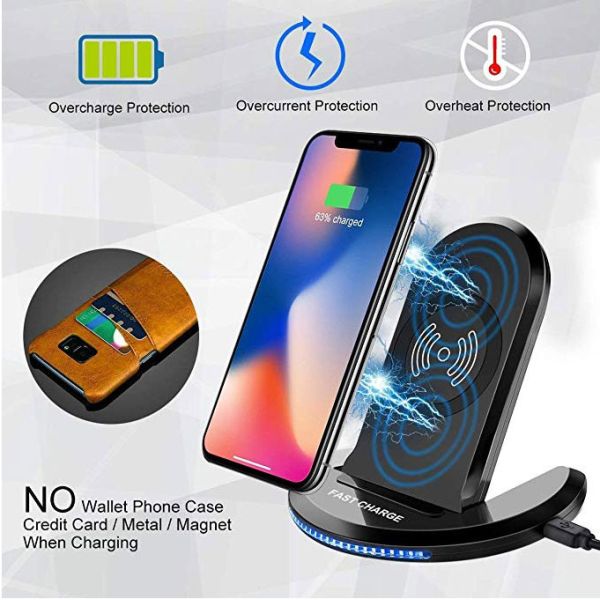 5W 7.5W 10W 15W Desktop Wireless Charger Adjustable 0 To 90 Degrees