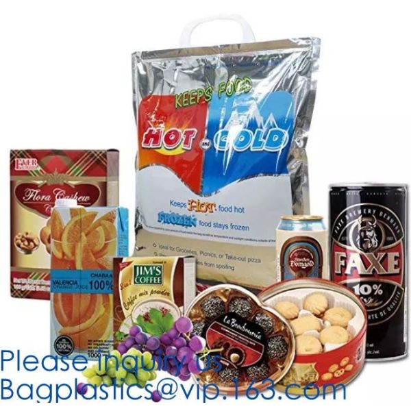 Aluminum Foil Food Use Disposable Cooler Bag Insulated Thermal Bag Organizer Storage Frozen Lunch Bag bagease bagplastic