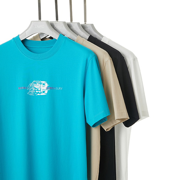 O Neck Custom Unisex T Shirts knitted Anti Shrink With Needle Detection