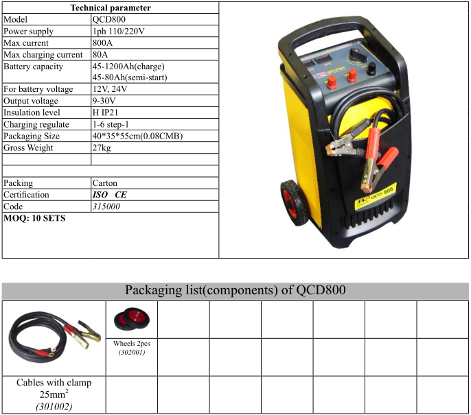 Battery charger&booster(For AUTO battery charging or semi-start)