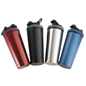 Quality 750ml Double Wall SS Insulation Protein Shaker Bottles Mixer for sale