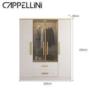 Quality Home Modern Bedroom Furniture MDF Panel Freestanding Wardrobe Cabinet for sale