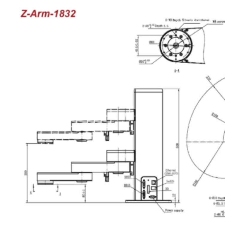 1kg Payload 4 Axis Robot Arm Collaborative For 3D Printing Service