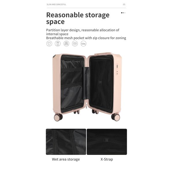 Multifunctional fashionable travel suitcase good quality convenient travel 26 inches aluminum suitcase