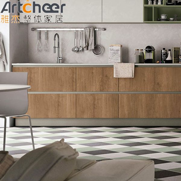 Customized Color Island Sink Base Cabinet with Modern PANEL Wood Style Kitchen Cabinet