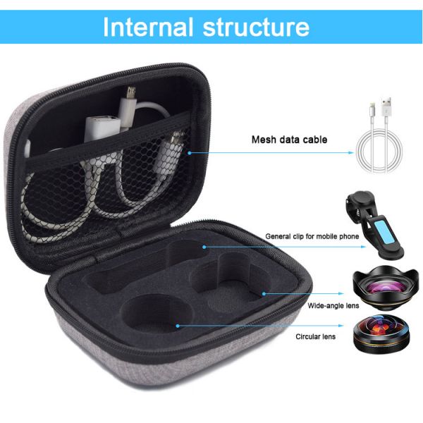 PU Leather EVA Tool Case Die - Cut Foam For Mobile Lens Small Item Storage