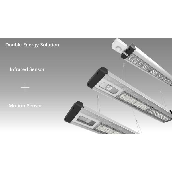 100W Industrial Lighting Indoor Warehouse Linear High Bay With Motion Sensor