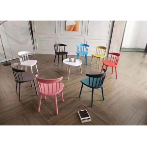 Windsor Pink Plastic Dining Chairs 45cm 77cm Curved Backrest