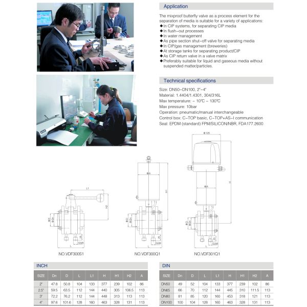 Sanitary pneumatic threaded butterfly valves, Stainless Steel acutator valves,Control Valves