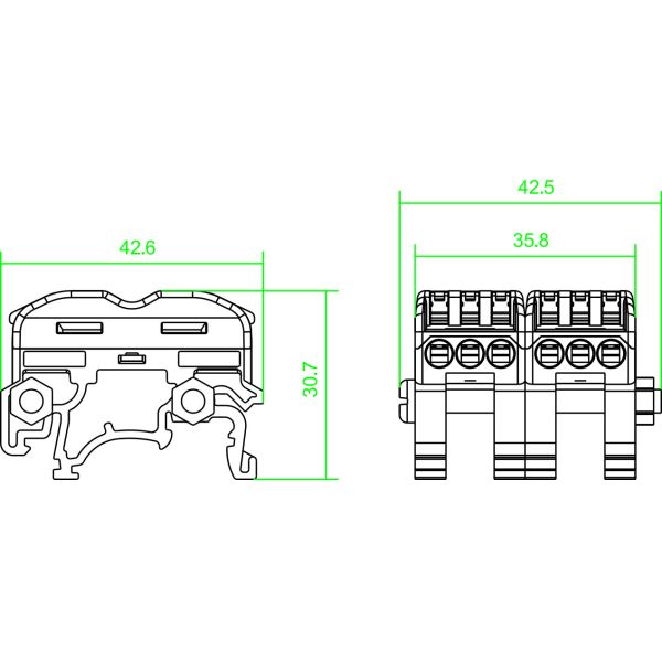 Guide Rail Plug In 32A Quick Terminal Block Wire Connector
